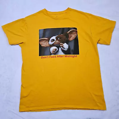 Mens Gremlins Gizmo Dont Feed After Midnight Graphic Tee Shirt Yellow Size L  • $12.99