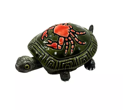 Vintage Ceramic Wiggly Green Turtle Collectible Cancer Zodiac Sign LEPS Peru • $15