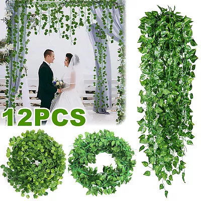 12 PCS Fake Ivy Leaves Artificial Greenery Vines For Decor Room Decor Garland • $9.99