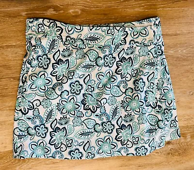 Ripskirt Hawaii Mini Wrap Skirt Women S Blue Floral Geo Adjustable Waist Pockets • $24.99