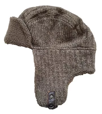 Eddie Bauer Trapper Hat Men L/XL Green Fleece Wool USA Cap Hunting Ear Flaps EUC • $34.99