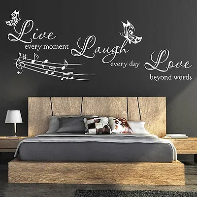 £0.99 • Buy LIVE LAUGH LOVE WALL QUOTES Wall Stickers Wall Quote LOVE WALL STICKER N17