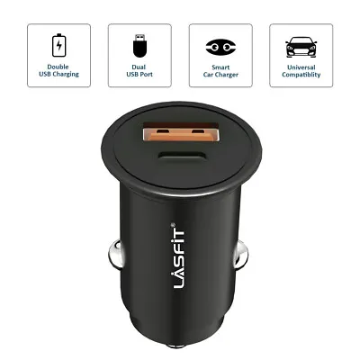 Dual USB Type-C Car Fast Charger Adapter Cigarette Lighter Socket For Cell Phone • $12.99