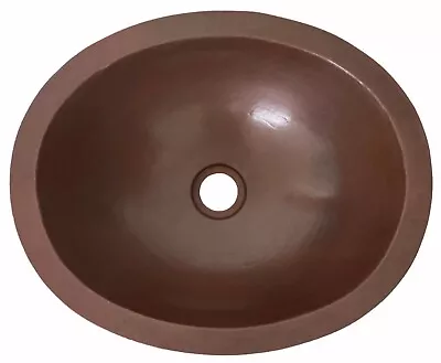 16x13 Oval Copper Bathroom Sink Mexican Hand Hammered Dual Mount Brown CPS04 • $169.99
