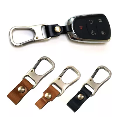 Car Keychain For Men Women Key Chain Genuine Leather Ring Keyring Metal Holder • $1.75