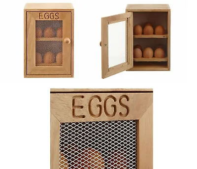 New 2 Tier Wooden Egg Cabinet 12x Egg Storage Holder Rack Kitchen Cupboard Stand • £12.79