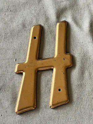 Initial H Vintage Copper Brass MCM Wall Decor House Signage Mailbox Letter 3.5 • $7.95