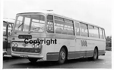 Wallace Arnold WA BNW607C BNW 607C Leyland PSU Plaxton Coach B&W Bus Photo • £1.10