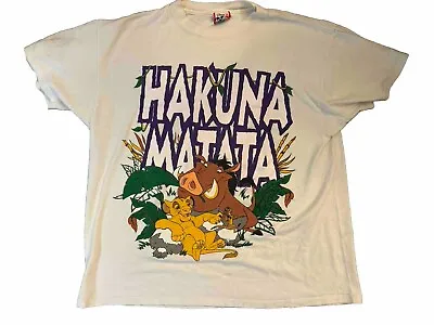 Vintage 90s Disney Designs Lion King Hakuna Matata Shirt Tagged Large / XL • $75