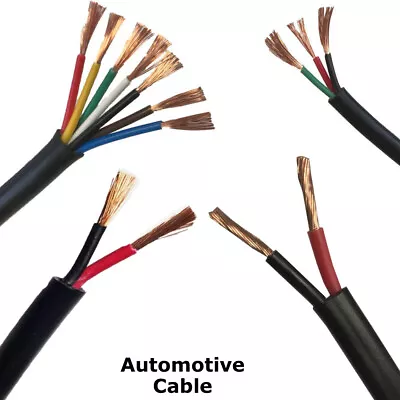 12v 24v Automotive 2/3/4/5 Core Thinwall Red/black Car Cable Wire Round/flat • £39.79