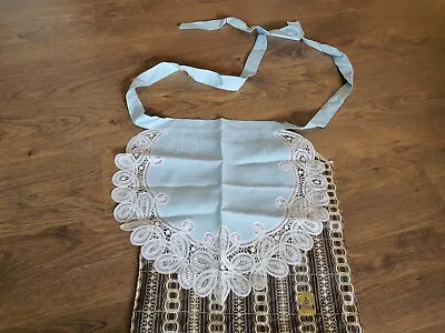 £15 • Buy ORIGINAL VINTAGE 50's /60s APRON / PINNY -BLUE With LACE TRIM HAND MADE BRUGGE