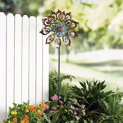 Metal Flower Wind Spinner • $20.77