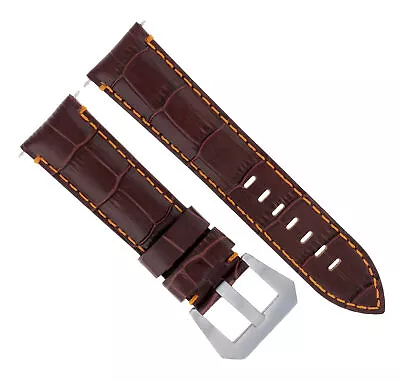 22mm Genuine Leather Watch Strap Band For Montblanc 4810 Timewalker Brown Orange • $29.95