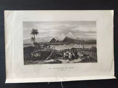 Egypt Pyramids Of Giza 1850 Original Engraving View • $10