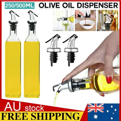Cooking Olive Oil Dispenser Glass Bottle Food-Grade Kitchen Tool 250/500ml AU • $18.99