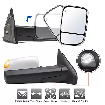 Towing Mirrors For 04-08 Dodge Ram 1500 03-07 3500 Power Heated Signal Chrome • $139.61