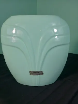 Vintage Art Deco Turquoise Square Vase • $11.99