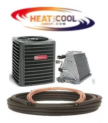 Goodman Newest 15.2 SEER2 Central Air A/C Package W/ Coil & Line Set 2.5 T • $2998