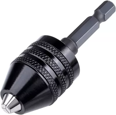 Hymnorq Keyless Aluminum Alloy Black Mini 3-Jaw Drill Chuck Screwdriver Adapter  • $15.51