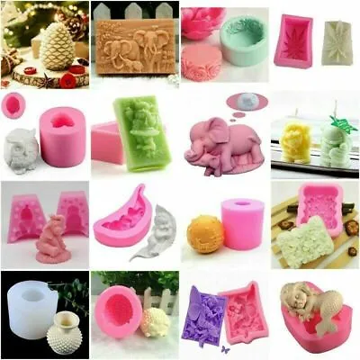 £5.04 • Buy 3D Silicone Cake Fondant Chocolate Baking Mold Soap Candle Wax Making Mould Tool