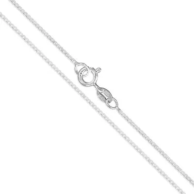 Sterling Silver Necklace BOX Chain Solid 925 Italy 1mm New Wholesale Prices Deal • $9.89