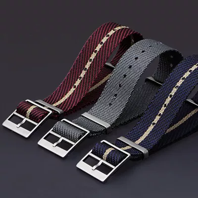 High Quality Nylon Canvas One Piece Watch Band Straps Mens Military Style 22mm • $10.50