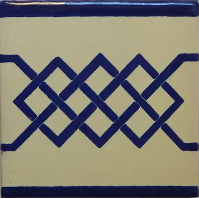 Mexican Tile Talavera Tiles High-Quality Hand Painted Blue White Tile T-56 • $1.25