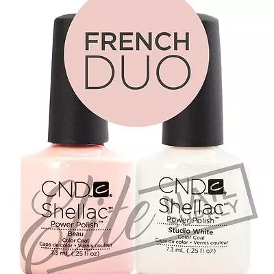 CND SHELLAC Color Coat 7.3ml - Any French Duo + FREE Remover Wraps 10ct  • $43.95