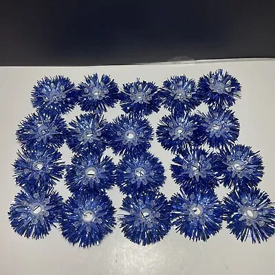 Vintage Merry Midget Christmas Light Tinsel Covers Colored Blue Lot Of 20 • $19.50