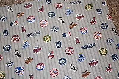 6H POTTERY BARN TEEN Major League BASEBALL Twin Flat Bed Sheet (Cotton Fabric) • $29.99