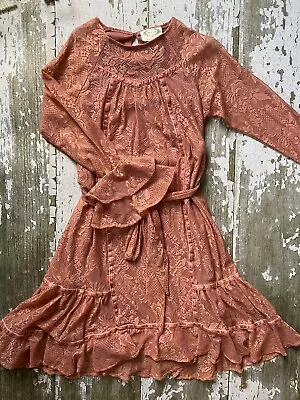 Girls Joyfolie 10 Lace Sage Dress In Coral NWOT • $39.99