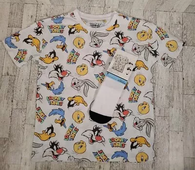 Tweety Bird Shirt Juniors L XL & 2X Bugs Bunny Looney Tunes Socks NEW • $12.99