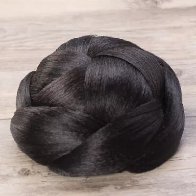  Updo Bun Wig 1b# Bride Hair Chignon Braid Braided For Black • £9.88