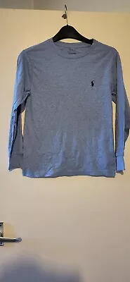 Polo Ralph Lauren Blue Long Sleeved T Shirt Boys Aged 8. See Pics For Size  • £2