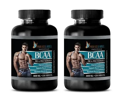 Amino Acids Complex - BCAA 3000mg - Muscle Building Supplements - 2 Bottles • $42.61