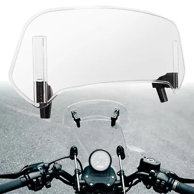 Motorcycle Windshield Extension Adjustable Spoiler Clip On Wind Screen Deflector • $26.99