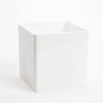 Acrylic White Cube Durable Vase 15cm Lightweight Designer Container 4126 • £7.99