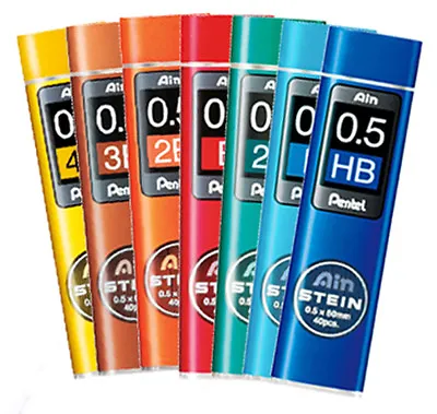 Pentel AIN Stein Mechanical Pencil Refil Leads 0.3 0.5 0.7 0.9 4B 3B 2B B HB H 2 • £2.79