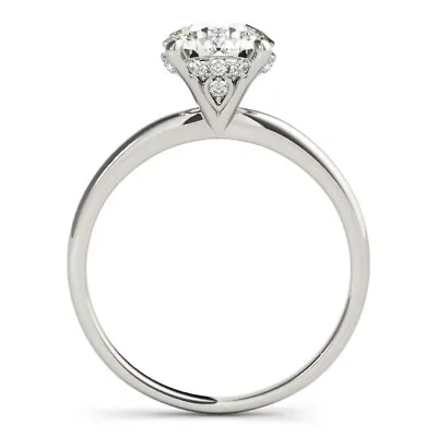 Diamond Engagement Ring D VS1 2.1 CT Hidden Halo Round Labcreated 14K White Gold • $2999.99