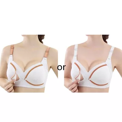 Maternity Nursing Bra Open Front Pads Breastfeeding Underwear • £7.87