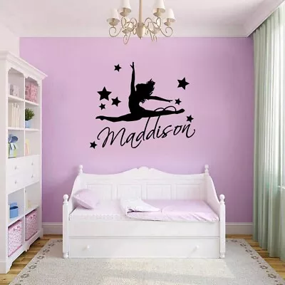 Personalised Gymnast GymnasticGirls Bedroom Quote Vinyl Wall Art Sticker/Decal • £12.99