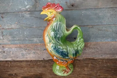 Antique Majolica Pottery French  Pitcher  Gallic Rooster Absinthe S. Clement 11  • $80