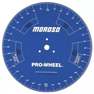 Moroso 62191 Pro Degree Wheel Blue Steel 18  Dia Valve Timing TDC BDC Cam Center • $84.99