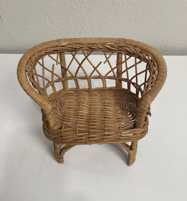 Vintage Barbie Doll Wicker Furniture Miniature Loveseat Rattan • $10