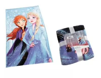 Disney Frozen Baby Girls Large Soft Fleece Blue Blanket 150x100cm • $51.49