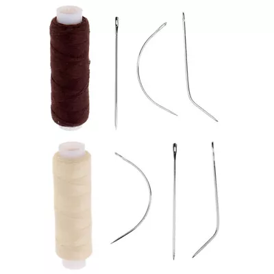 8x Hair Sewing Weaving Thread I/J/C Needles Pins Kit For Hair Extension Weft • £5.69