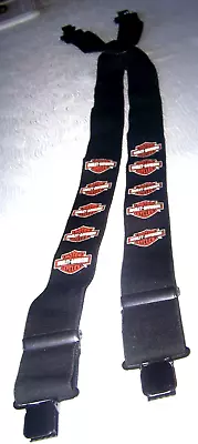 Harley Davidson Men's Suspenders Classic Style Black & Orange Bar Shield 44 Long • $39.99