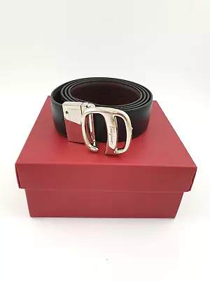 Salvatore Ferragamo Men's Reversible Black/brown Calf Leather Belt • $550