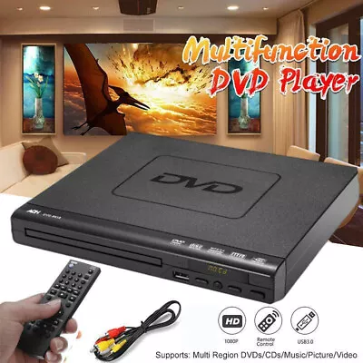 Multi Region Free DVD Player 1080P USB3.0/2.0 Port CD MP3 Discs W/Remote Control • $35.99