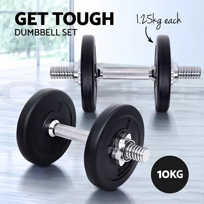 Everfit 10KG Dumbbells Dumbbell Set Weight Training Plates Home Gym Exercise • $42.95